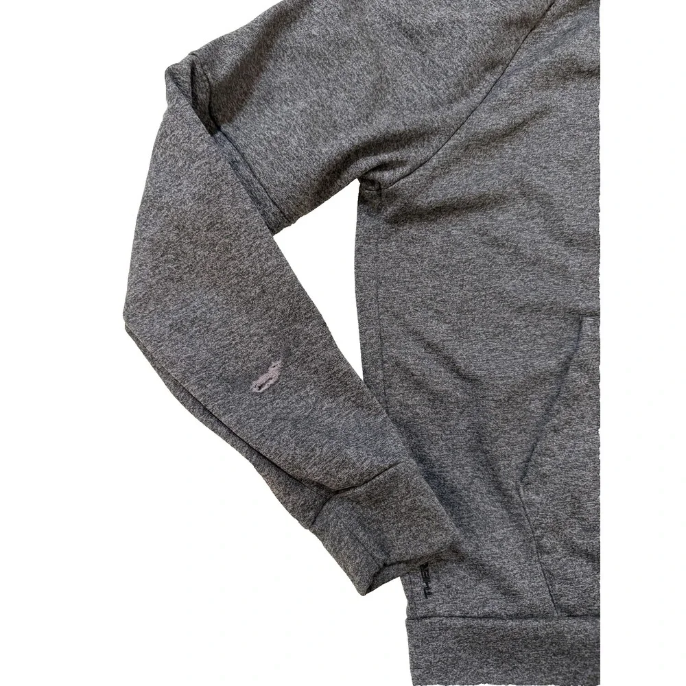 Nike Y2K Hoodie Mens Medium Gray Therma-FIT‎ Pullover Fleece Sweatshirt Zip